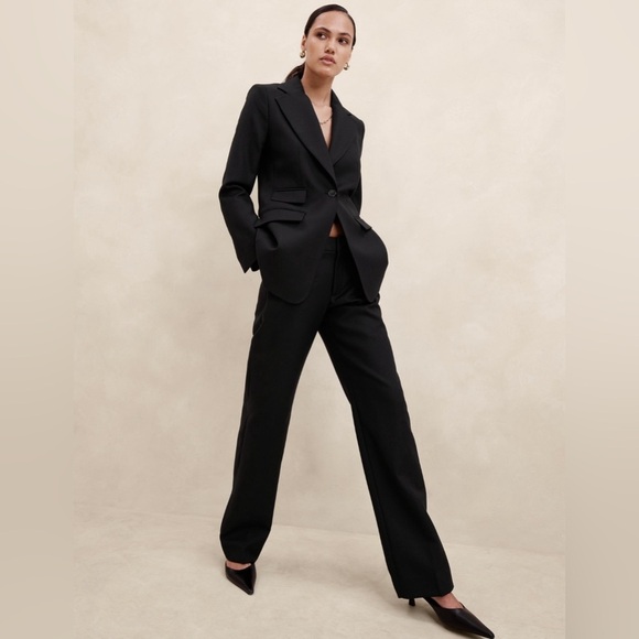 FINAL MARKDOWN NWT! Banana Republic Black Lido Straight Italian Wool Pant  💜 - Picture 7 of 13